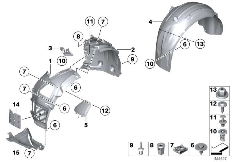 BMW Deckel Abluftführung rechts F06 F10 F11 F12 F13 51717312834